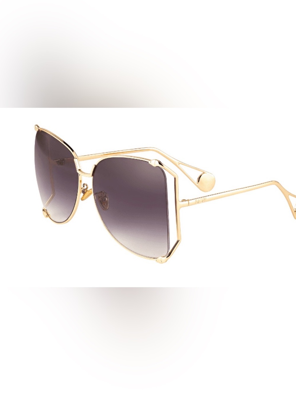 Gold Frame Gradient Lens Sunglasses - Gold - Picture 4 of 6